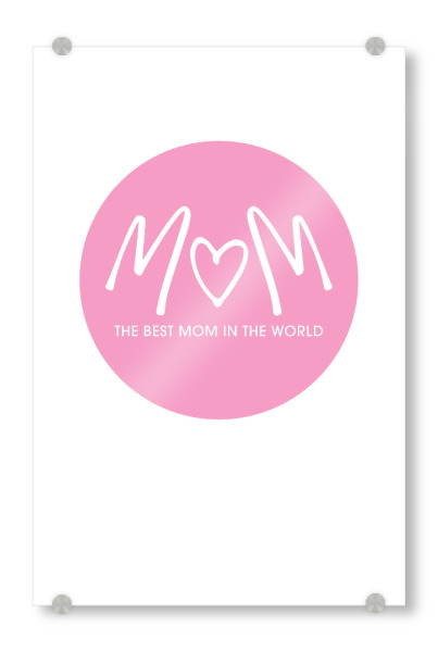 Acrylglasbild "Best mom in the world, circle" artboxONE - Typografie,Geometrie,Liebe,Buchstaben,Für Mama