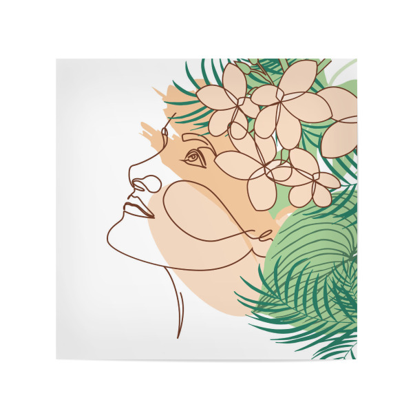 Poster 20x20 cm "Tropical Aloha Girl -Modern Art" artboxONE - Floral,Fashion,Für Mama - Frau,Silhouette,Abstrakt,Blumen,Flower