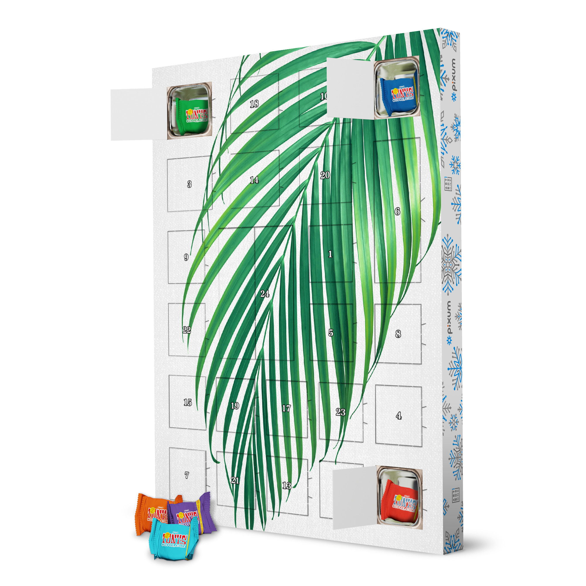 Adventskalender mit Tony's Chocolonely Palm Leaf green artboxONE Adventskalender Natur