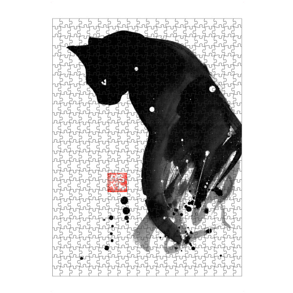 artboxONE Puzzle "Spots cat" artboxONE - Tiere,Schwarzweiß - Cat,Katze,Chat,Neko,Sumie - Bild cat