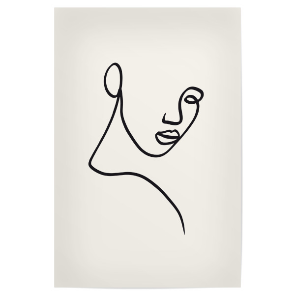 Poster "Minimalist Line" artboxONE - Abstrakt,Menschen,Schwarzweiß - One line,Line art,Drawing,Minimalist