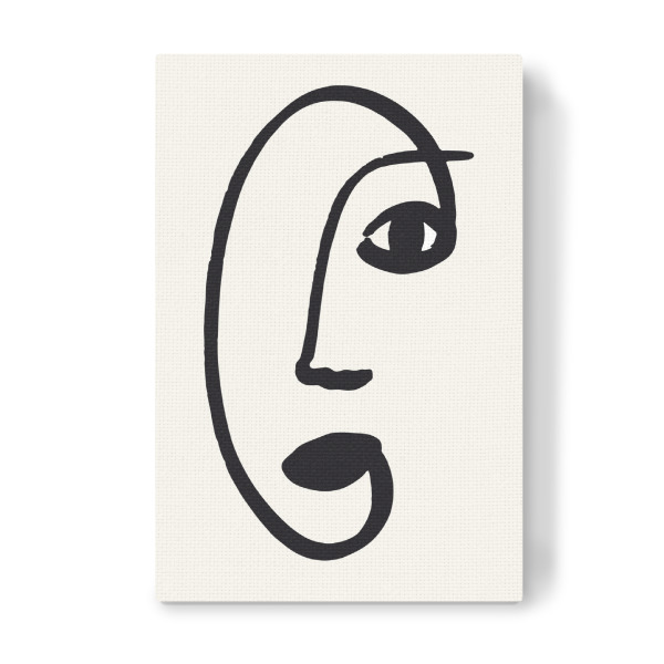 Leinwandbild "Line Art Face" artboxONE - Abstrakt,Menschen,Schwarzweiß - Line art,One line,Abstract face