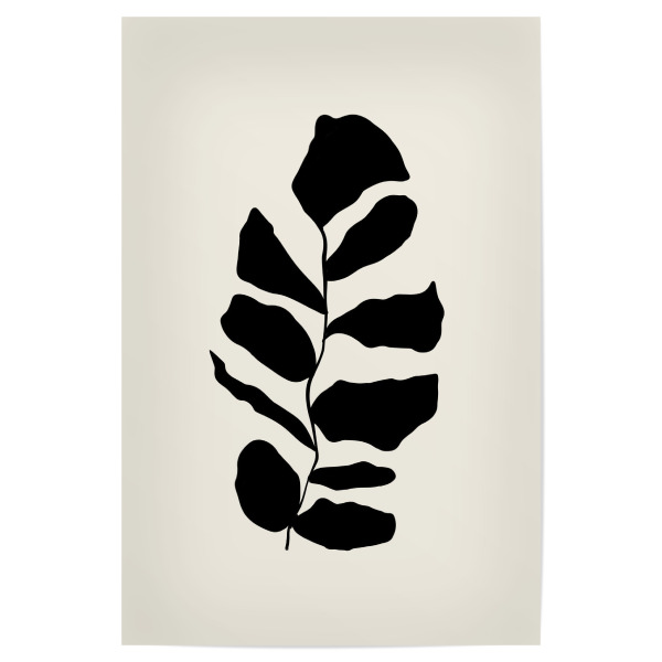 Poster 30x20 cm "Minimalist Leaves" artboxONE - Floral,Schwarzweiß - Eucalyptus,Leaves,Black and white,Plant,Pflanze,Blatt