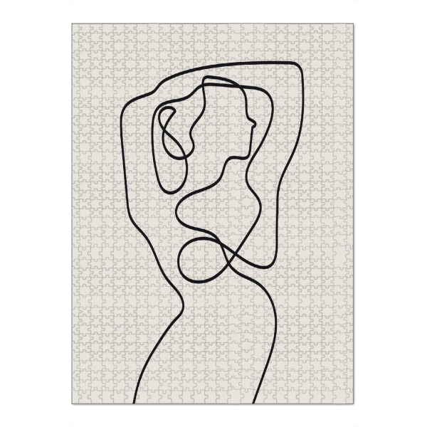Puzzle Ravensburger "One Line Drawing Woman" artboxONE - Abstrakt,Menschen,Schwarzweiß - One line drawing,Continuous line,Abstract art,Minimalist