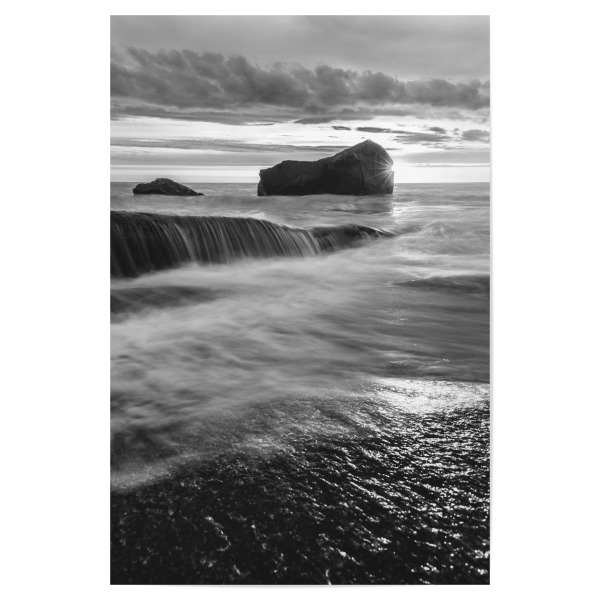 Poster "Midnight's Sun B&W" artboxONE - Natur,Schwarzweiß - Lofoten,Norwegen,Mitternachtssonne
