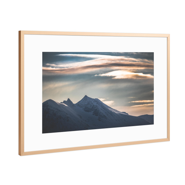 Poster mit Rahmen Kupfer "Visit Norway" artboxONE - Natur - Norwegen,Berge,Wolken
