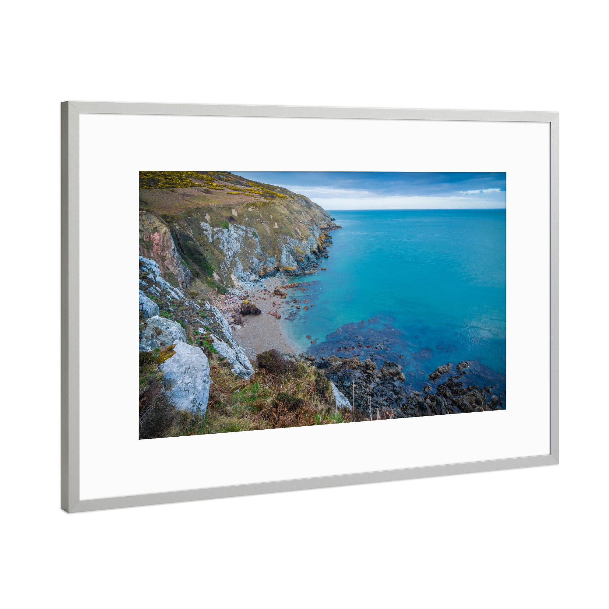 Poster mit Rahmen Silber "Howth - Irland" artboxONE - Natur - Steilküste,Landschaft,Europa,Europa,Meer