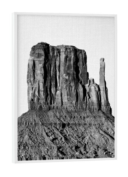 Poster mit weißem Rahmen "Desert Mountain" artboxONE - Natur,Reise,Für Kinder,Schwarzweiß,Für Mama,Für Papa