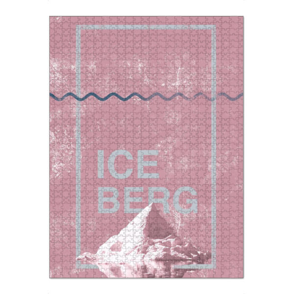 Puzzle Ravensburger "Iceberg in Pink" artboxONE - Typografie,Reise - Pink,Water,Iceberg,North,Travel,Ocean,Minimal,Rock,Typography,Nature