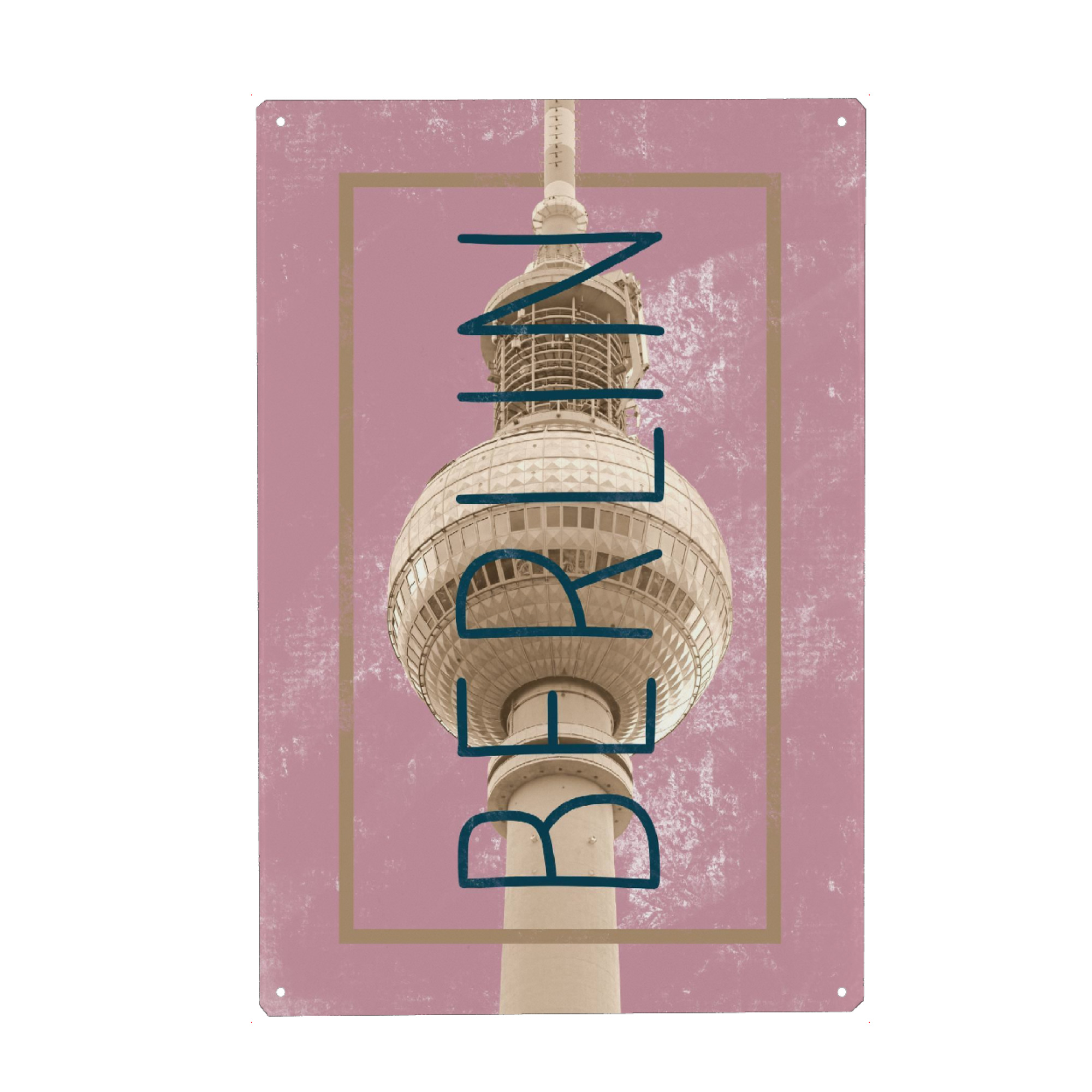 Holzbild "Berlin Pink" artboxONE - Städte / Berlin,Typografie,Reise,Architektur