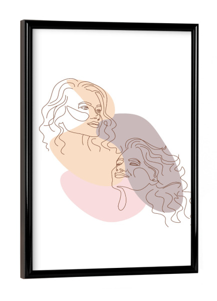 Poster mit schwarzem Rahmen "Fashion Girls Abstract" artboxONE - Fashion,Für Mama - Frau,Silhouette,Modern