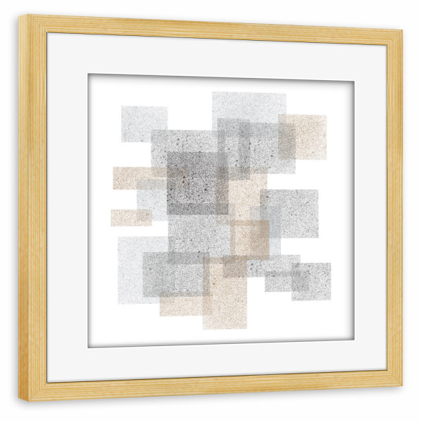 Poster mit Rahmen kiefer "Golden and grey rectangles" artboxONE - Abstrakt - Gold,Grey,Rectangle,Minimal,Mild,Pale