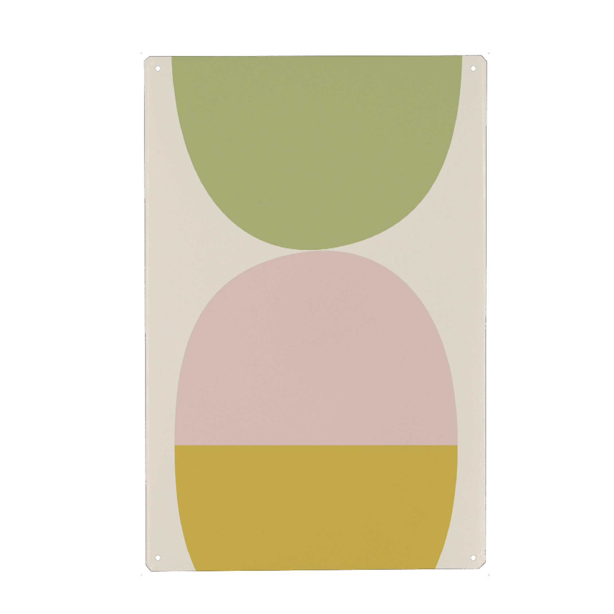 Metall Poster "Be balanced" artboxONE - Abstrakt - Balance,Formen,Shapes,Rosa,Scandi,Skandinavisch,Retro,Minimalistisch,Simplicity,Pure,Pastel