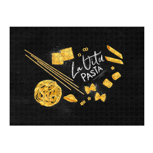 Puzzle Ravensburger "La vita pasta chalk" artboxONE - Essen & Trinken