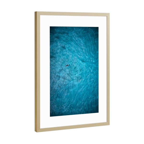 Poster mit Rahmen Gold "Surf the Ocean" artboxONE - Natur,Reise,Reise / Strand und Meer,Sport