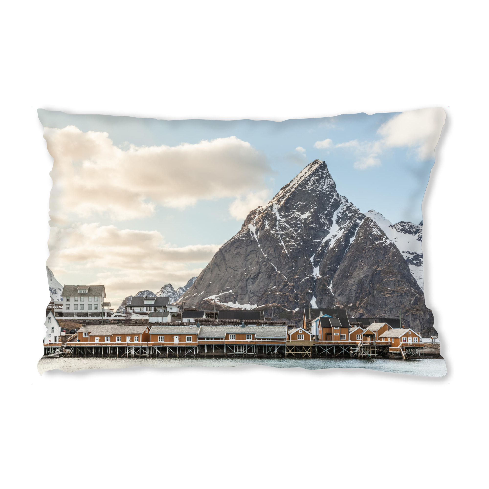 Design-Kissen "Sunny day in Lofoten" artboxONE - Reise - Lofoten,Norwegen,Fischerdorf - Bild lofoten