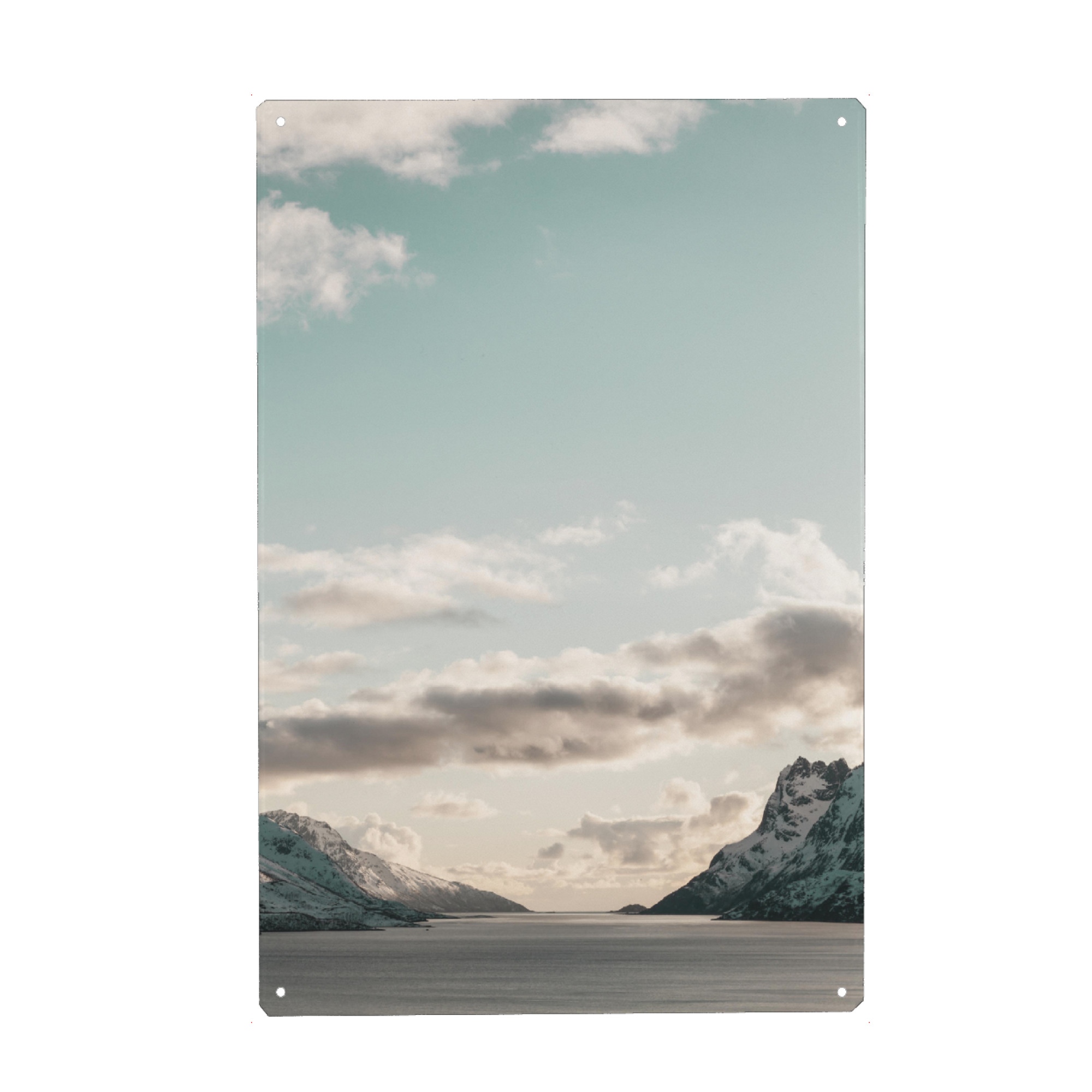 Holzbild "The Fjord" artboxONE - Natur - Fjord,Norwegen,Skandinavien,Nature,Berge