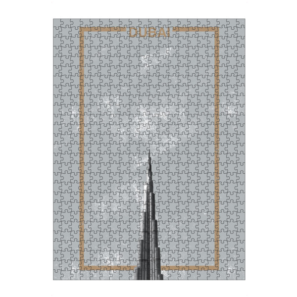 artboxONE Puzzle "Dubai Grey" artboxONE - Typografie,Reise,Architektur,Städte / Dubai - Dubai,City,Travel,Gold,Grey,Minimal,Tower,High,Architecture