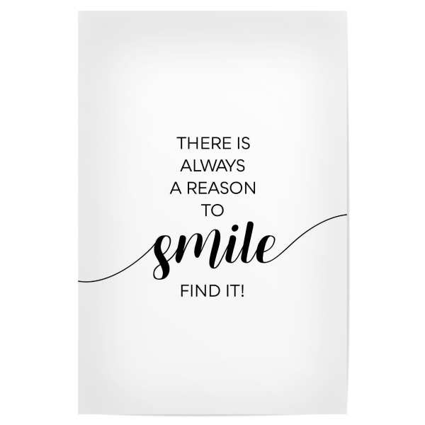 Poster 30x20 cm "Heute schon gelächelt" artboxONE - Typografie,Schwarzweiß