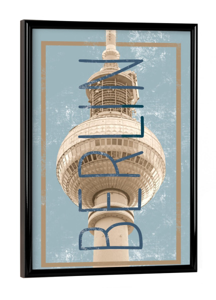 Poster mit schwarzem Rahmen "Berlin Green" artboxONE - Städte / Berlin,Typografie,Reise,Architektur