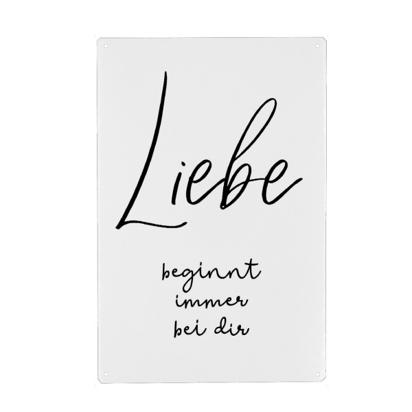 Holzbild "Liebe beginnt immer bei dir" artboxONE - Typografie,Schwarzweiß,Liebe,Festivals
