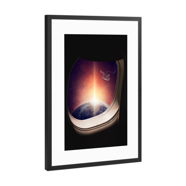 Poster mit Rahmen Schwarz (Metallic) "Reise durchs Universum" artboxONE - Galaxy
