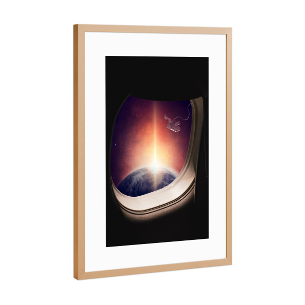 Poster mit Rahmen Kupfer "Reise durchs Universum" artboxONE - Galaxy
