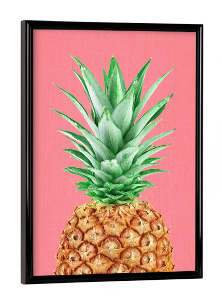 Poster mit schwarzem Rahmen "Pineapple in Pink" artboxONE - Natur,Für Kinder,Für Mama,Für Papa,Essen & Trinken / Obst & Gemüse