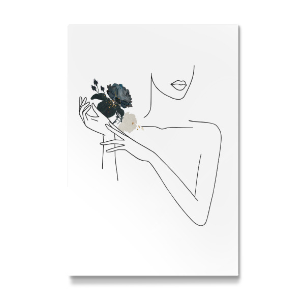 Galerie-Print "Frau mit Blüten Minimalistisch" 30x20 cm artboxONE