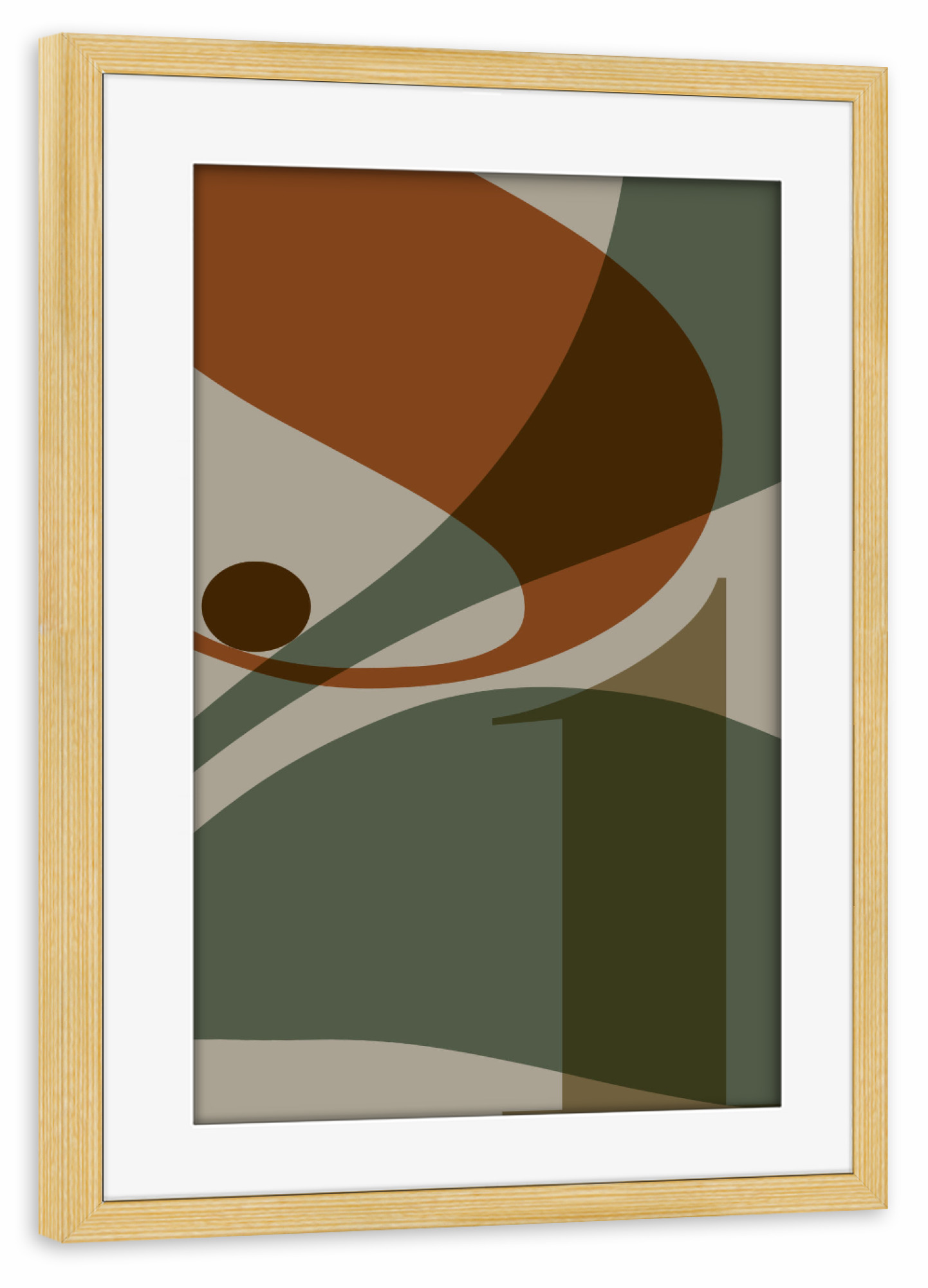 Poster mit Rahmen kiefer "Typo 2 green orange" artboxONE - Typografie,Abstrakt,Buchstaben