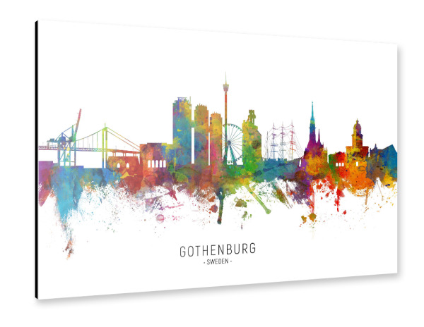 Alu-Dibond "Gothenburg Sweden Skyline txt" 30x20 cm artboxONE