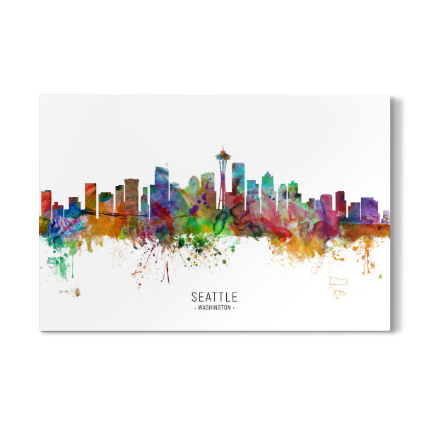 Galerie-Print "Seattle Washington Skyline txt" 30x20 cm artboxONE