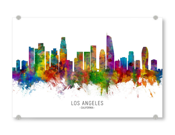 Acrylglasbild "Los Angeles California Skyline txt" artboxONE - Städte / Los Angeles