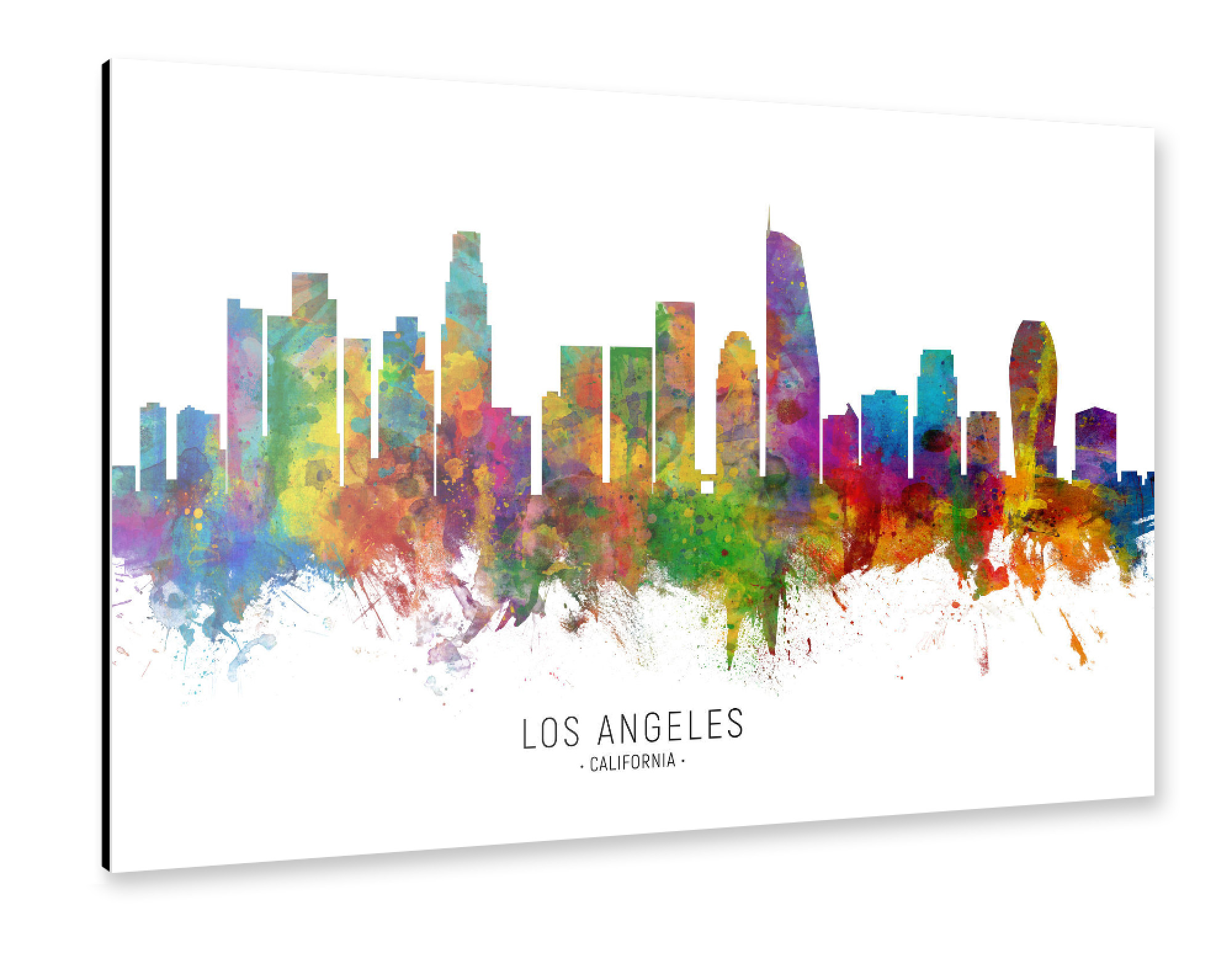 Alu-Dibond "Los Angeles California Skyline txt" 30x20 cm artboxONE