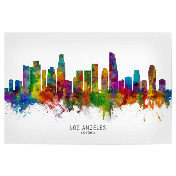 Poster 30x20 cm "Los Angeles California Skyline txt" artboxONE - Städte / Los Angeles