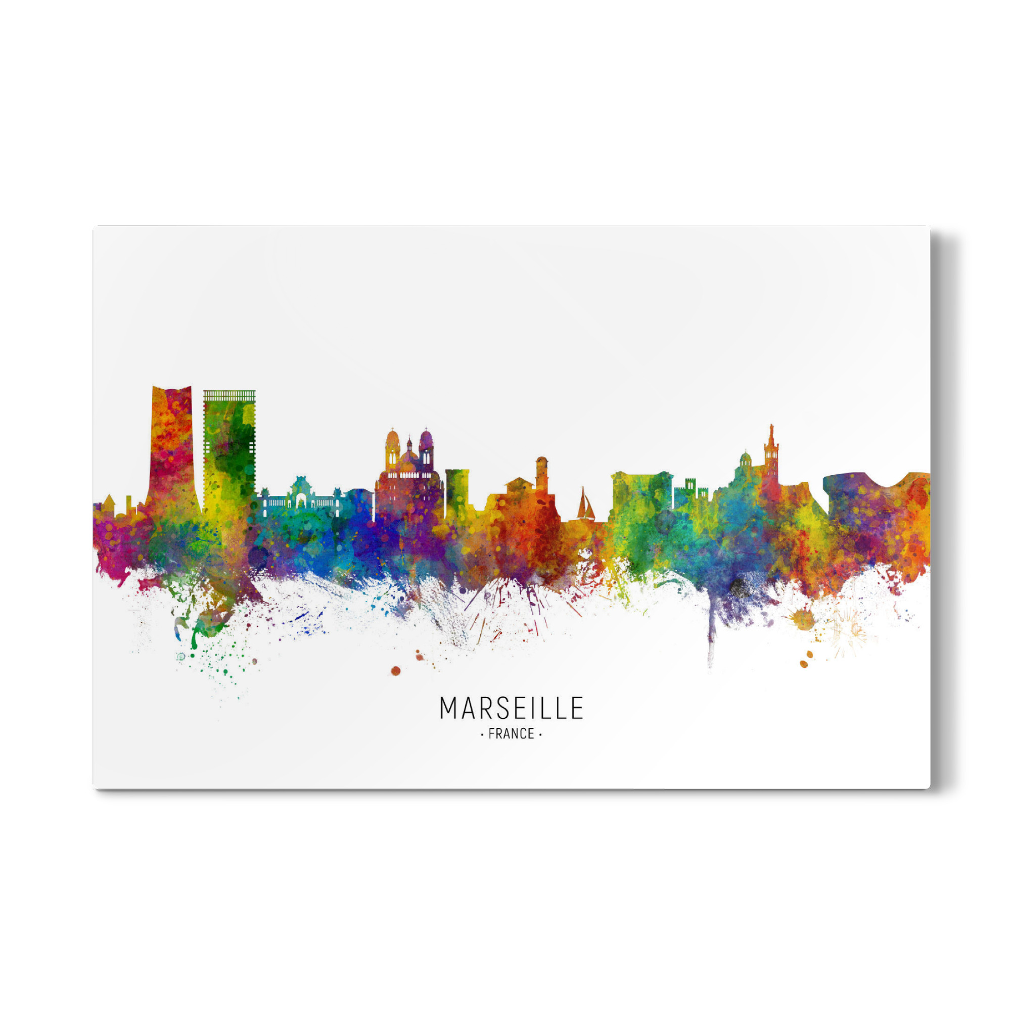 Galerie-Print "Marseille France Skyline txt" 30x20 cm artboxONE