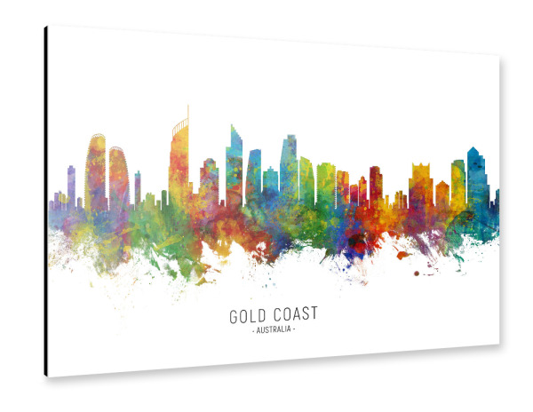 Alu-Dibond "Gold Coast Australia Skyline txt" 30x20 cm artboxONE