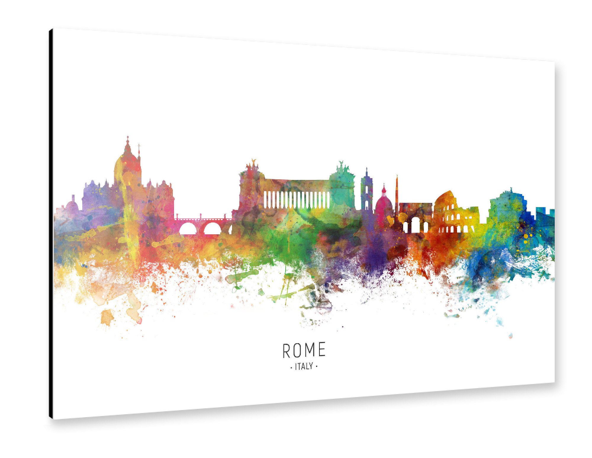 Alu-Dibond "Rome Italy Skyline txt" 30x20 cm artboxONE