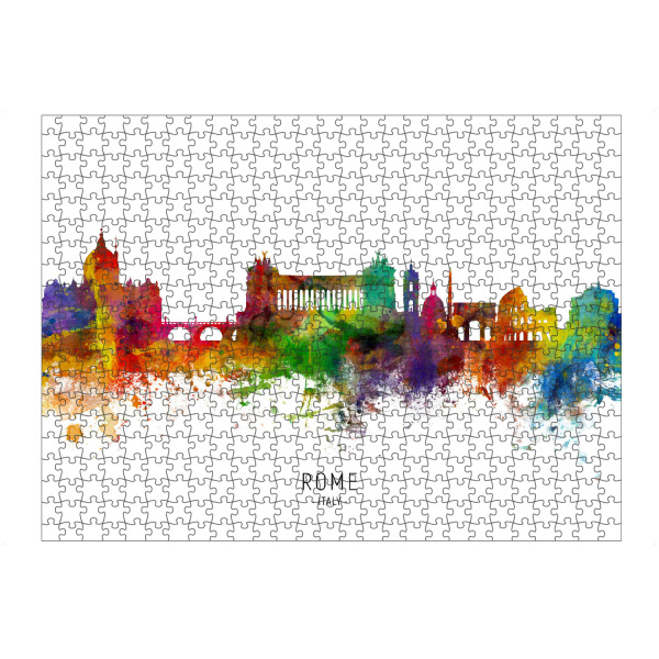artboxONE Puzzle "Rome Italy Skyline txt" artboxONE - Städte / Rom - Rome,Italy,Skyline,Cityscape,Stadtbild,Watercolor,Painting - Bild rome