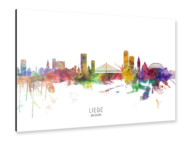 Alu-Dibond "Liege Belgium Skyline txt" 30x20 cm artboxONE