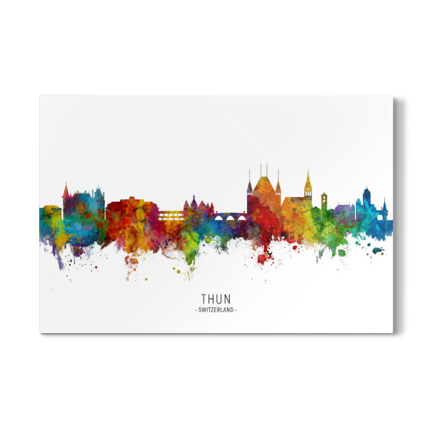 Galerie-Print "Thun Switzerland Skyline txt" 30x20 cm artboxONE