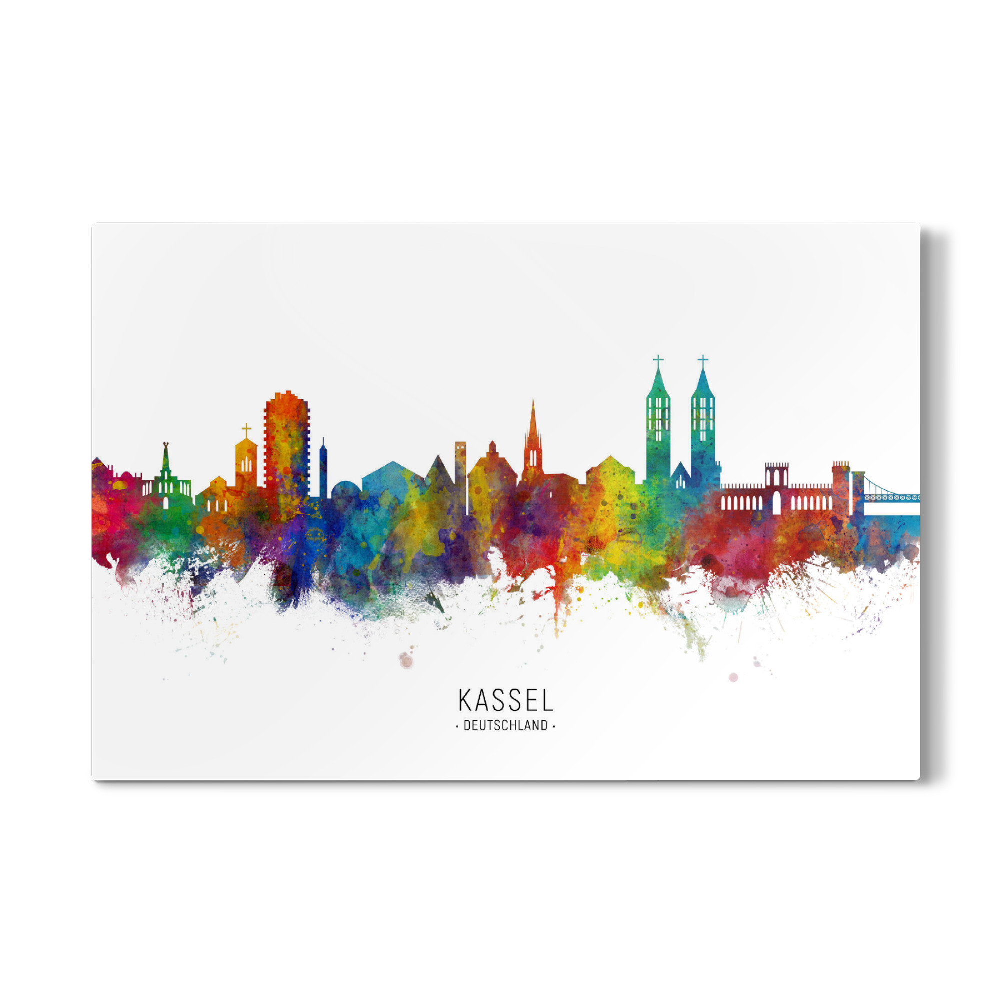 Galerie-Print "Kassel Germany Skyline txt" 75x50 cm artboxONE