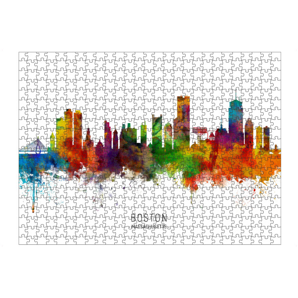 artboxONE Puzzle "Boston Massachusetts Skyline txt" artboxONE - Städte / Boston