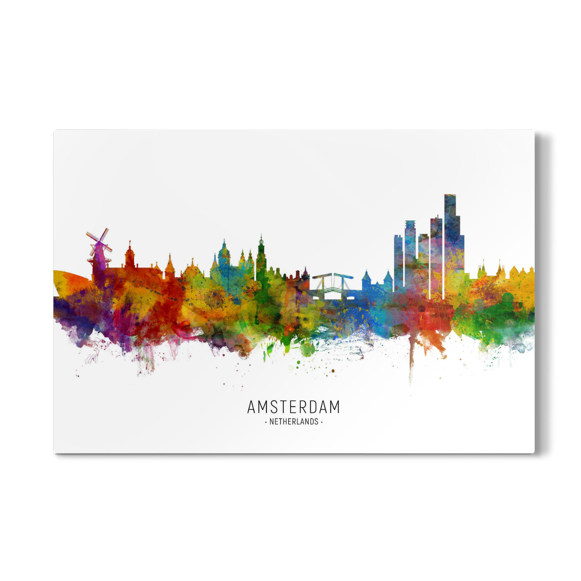 Galerie-Print "Amsterdam Netherlands Skyline txt" 30x20 cm artboxONE