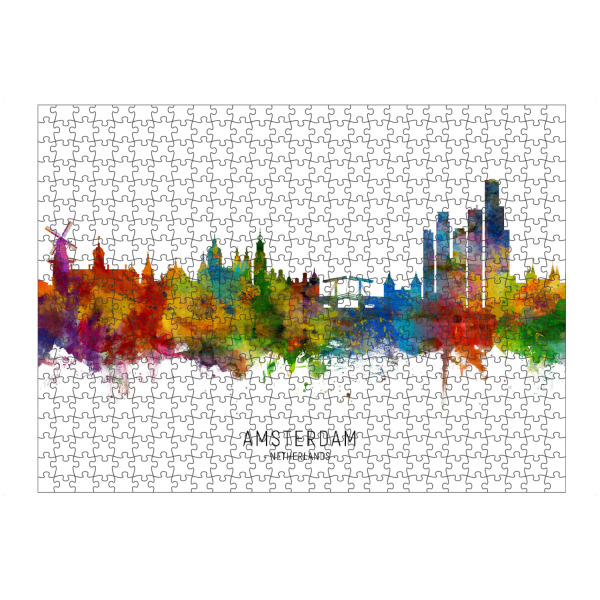 artboxONE Puzzle "Amsterdam Netherlands Skyline txt" artboxONE - Städte / Amsterdam