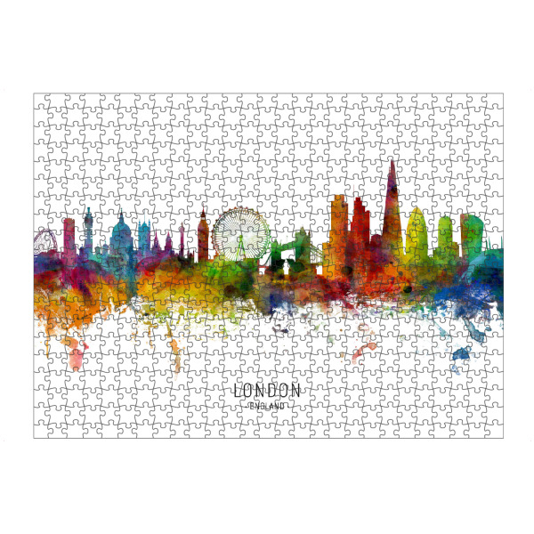 artboxONE Puzzle "London England Skyline txt" artboxONE - Städte / London - London,England,Skyline,Cityscape,Stadtbild,Watercolor,Painting
