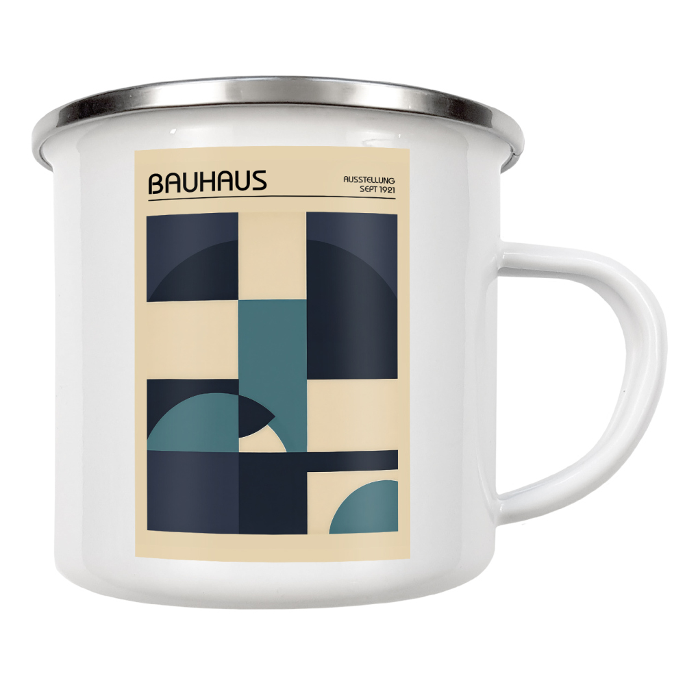 Emaille Tasse "Bauhaus - Geometrisch" artboxONE - Typografie,Abstrakt,Geometrie