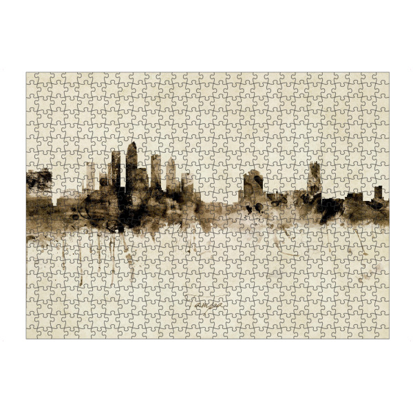 artboxONE Puzzle "Tampa Florida Skyline Sepia" artboxONE - Städte - Tampa,Florida,Skyline,Cityscape,Stadtbild,Watercolor,Painting - Bild tampa