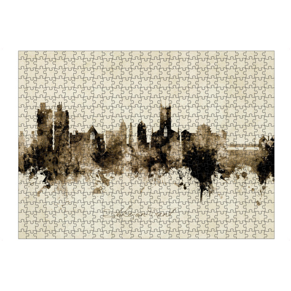 artboxONE Puzzle "Stoke-on-Trent Skyline Sepia" artboxONE - Städte - Stoke-on-trent,England,Skyline,Cityscape,Stadtbild,Watercolor,Painting