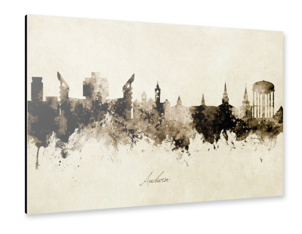 Alu-Dibond "Auburn Alabama Skyline Sepia" 30x20 cm artboxONE